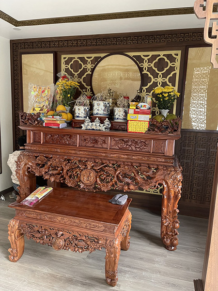 Nột thất gỗ phòng thờ - Đồ Nội Thất Gỗ Gõ Pachy Tân Cổ Điển - Công Ty Marcel Furniture